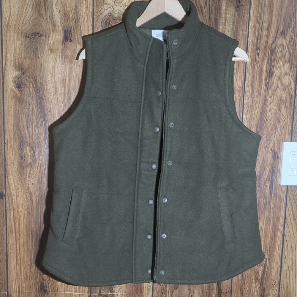 Croft & Barrow Olive Green Sleeveless Vest Women's Size L